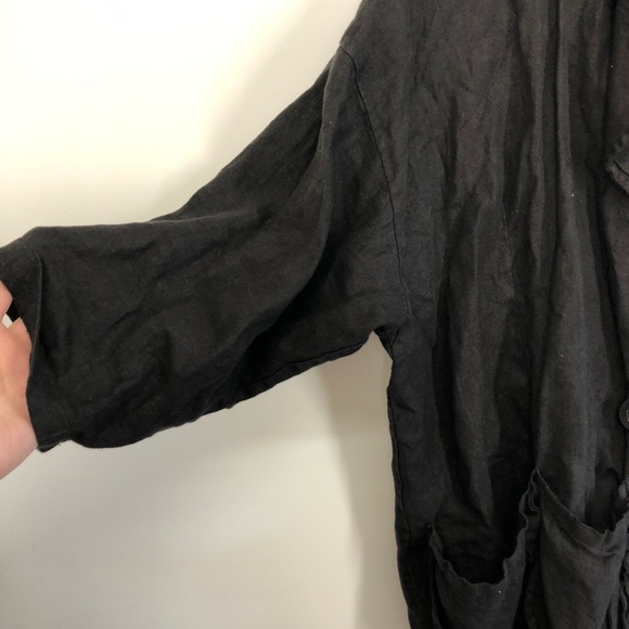 La Bass Black Linen Jacket Blazer - Picture 2 of 5